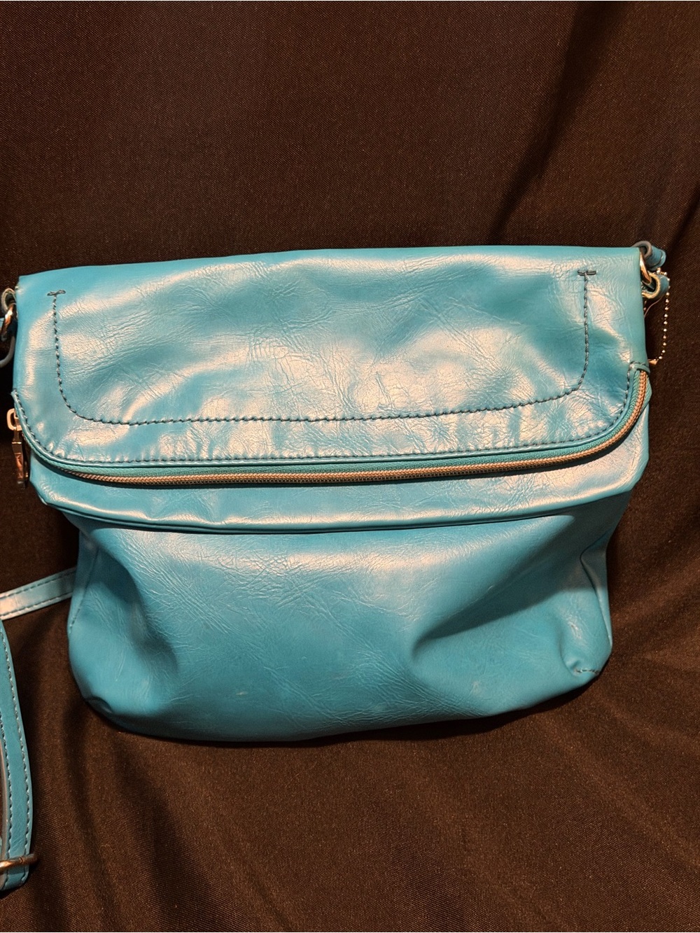 Relic Vintage Teal Blue Crossbody Bag with Snap Flap - Picture 3 of 8